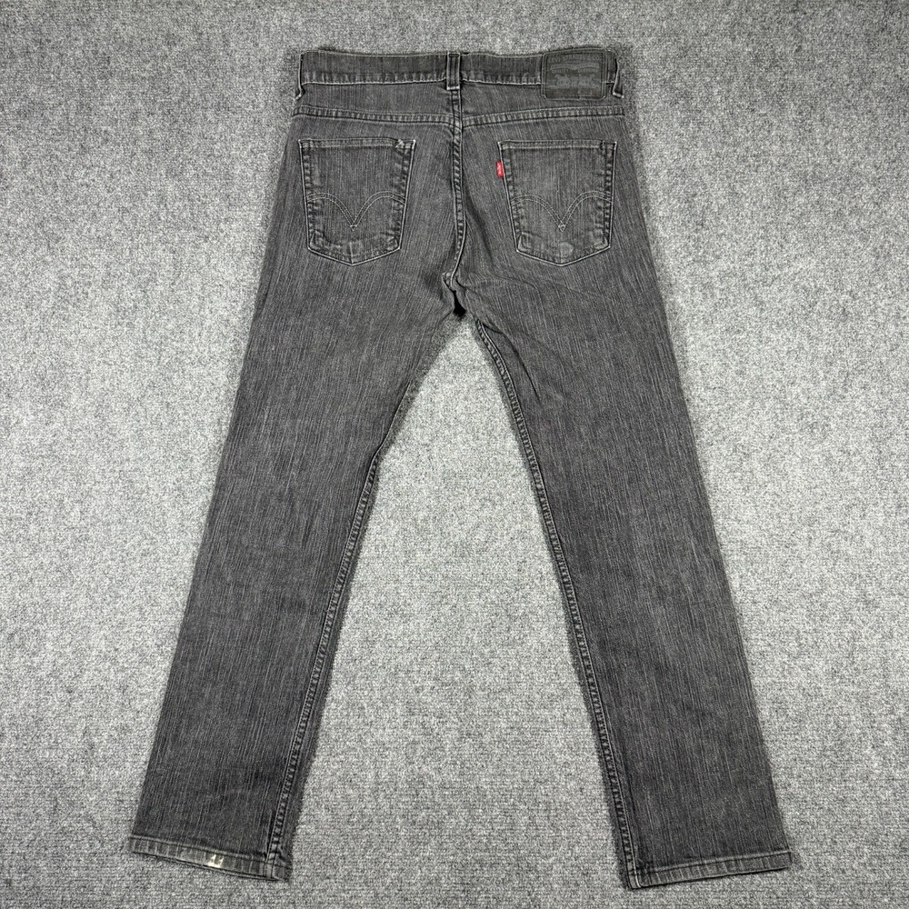 Levis 511 Mens Jeans Gray Dark Wash Slim Skinny 7-Pocket Cotton 34x32 *Read